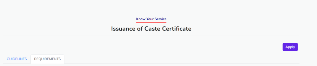 Caste Certificate